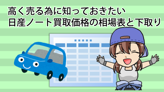 高く売る為に知っておきたい日産ノートの買取価格の相場表と下取り