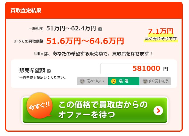 ウーロの査定結果