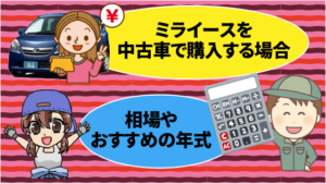 ミライ―スを中古車で購入する場合の相場やおすすめの年式は？
